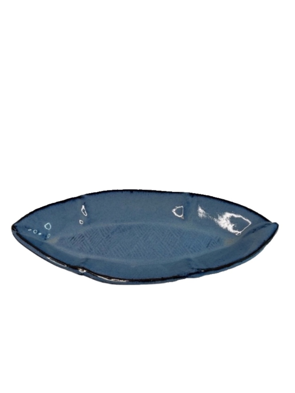 Leaf Design Pottery Dish 13” Length